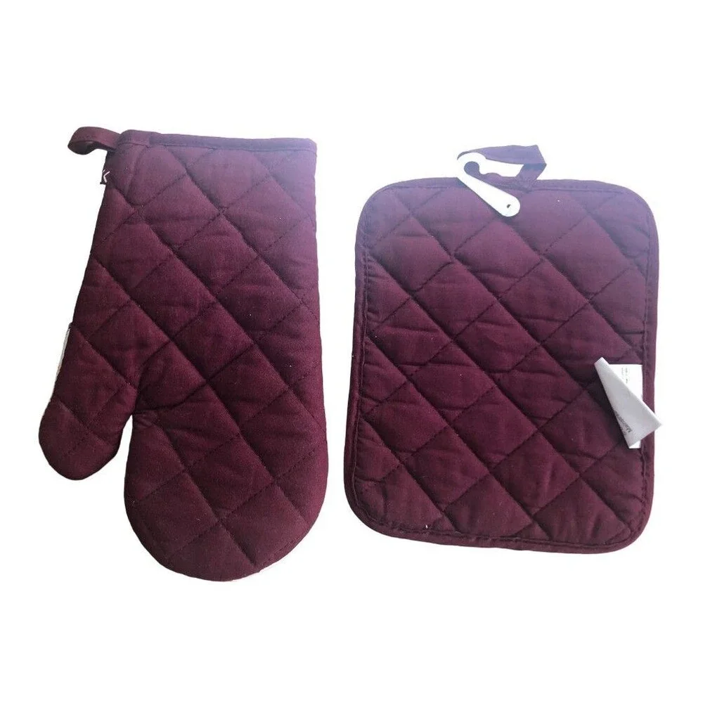 Pumpkin Kitchen Dish Towel Oven Mitts Potholder Thanksgiving Autumn Set of 4